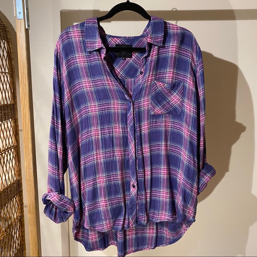 Rails Hunter Plaid Shirt in Wisteria Pink Aqua